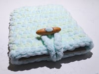 Image 2 of E-Reader Sleeve for Kindle Paperwhite with Soft Chenille Yarn (Blue & Green)