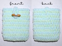 Image 3 of E-Reader Sleeve for Kindle Paperwhite with Soft Chenille Yarn (Blue & Green)