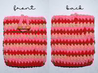 Image 3 of E-Reader Sleeve for Kindle Paperwhite with Soft Chenille Yarn (Pink & Red)