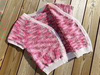 Image 3 of Short Sleeved Pink Cross Cardigan, Size S/M