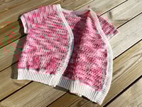 Image 4 of Short Sleeved Pink Cross Cardigan, Size S/M