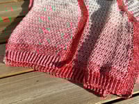 Image 4 of Short Sleeved Red Ombré Cross Cardigan, Size S/M