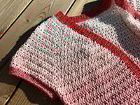 Image 5 of Short Sleeved Red Ombré Cross Cardigan, Size S/M