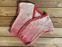 Image 2 of Short Sleeved Red Ombré Cross Cardigan, Size S/M