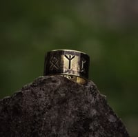 Image 1 of Brass Rune ring - size 8.75