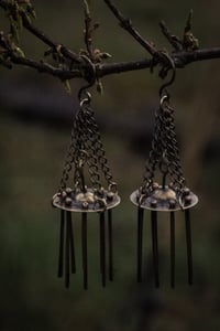 Image 1 of Flying Saucer Earrings - Brass