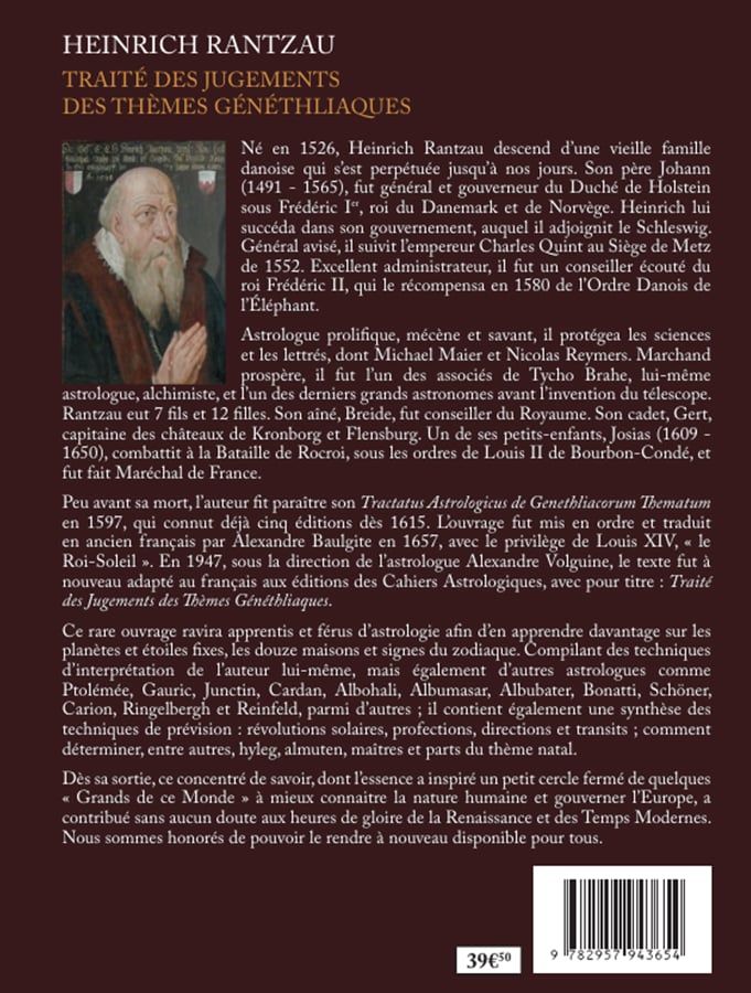 HEINRICH RANTZAU - TRAITÉ DES JUGEMENTS DES THÈMES GÉNÉTHLIAQUES