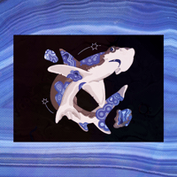 Blue Lace Agate Bonnethead Shark 5"x7" Fine Art Print