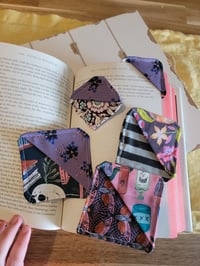 Image 1 of Dark academia fabric page corner bookmarks 