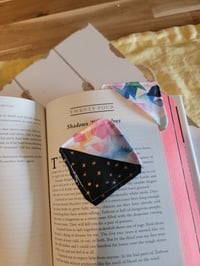 Image 1 of Rainbow fabric page corner bookmarks 