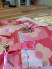 Image 2 of Hi Barbie! Retro pink floral phone pocket crossbody bag 