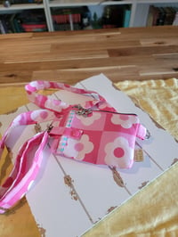 Image 3 of Hi Barbie! Retro pink floral phone pocket crossbody bag 
