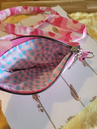 Image 5 of Hi Barbie! Retro pink floral phone pocket crossbody bag 