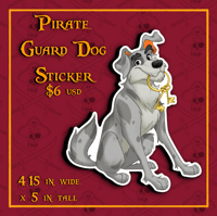 Image 1 of Pirate’s Guard Dog Sticker Pre-Order