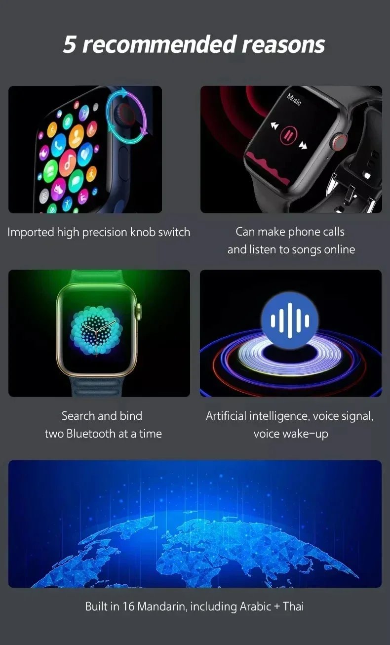 I8 Pro Max Smart Watch - Call Answering, Fitness Tracking, Custom Dials, Gift for Men & Women