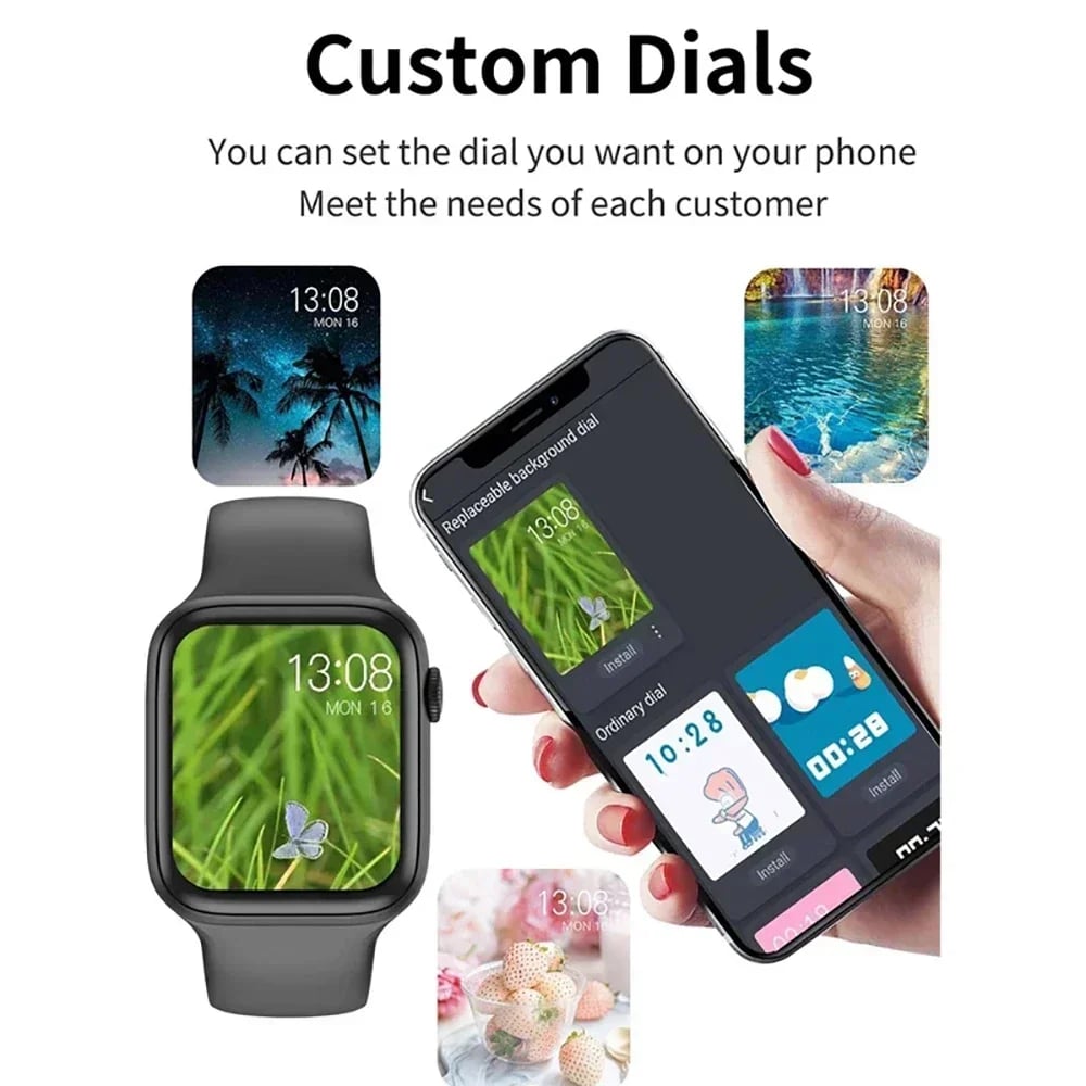 I8 Pro Max Smart Watch - Call Answering, Fitness Tracking, Custom Dials, Gift for Men & Women