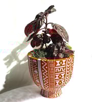 Image 1 of Bogolanfini Print Terra Cotta Plant Pot