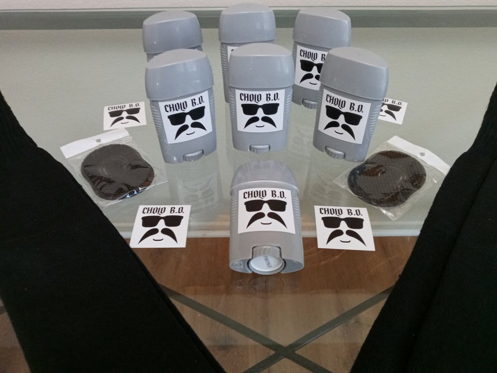 CHOLO B.O. DEODORANT PACK w/HIGH SOCKS, PALM BRUSH, STICKERS