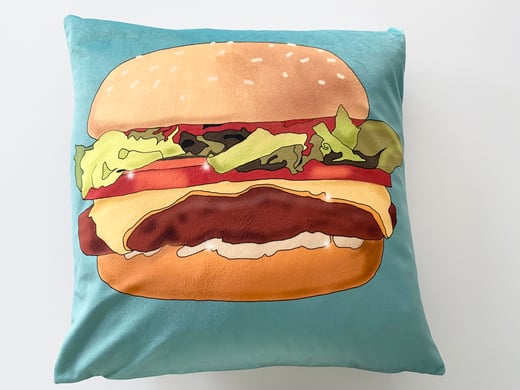 Bird Modern Vintage Velvet Burger Cushion 