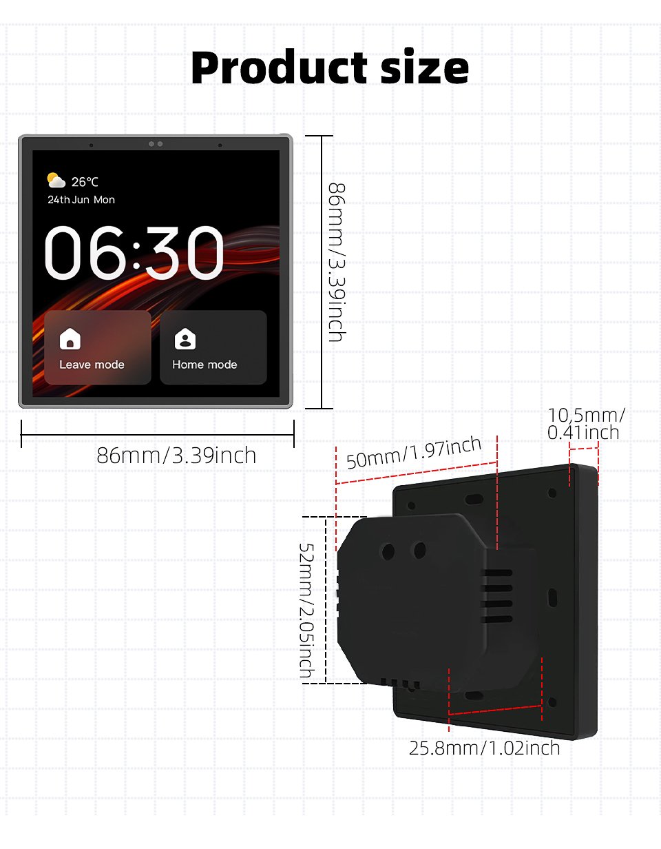 SIXWGH Smart Home Automation Touch Control Panel Hub - Compatible with WiFi, Zigbee, Bluetooth