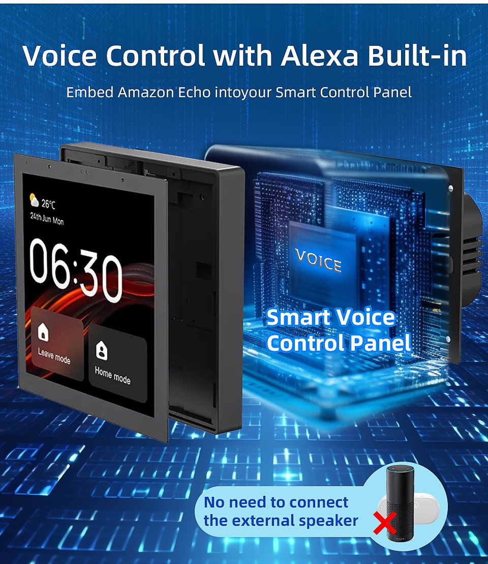 SIXWGH Smart Home Automation Touch Control Panel Hub - Compatible with WiFi, Zigbee, Bluetooth