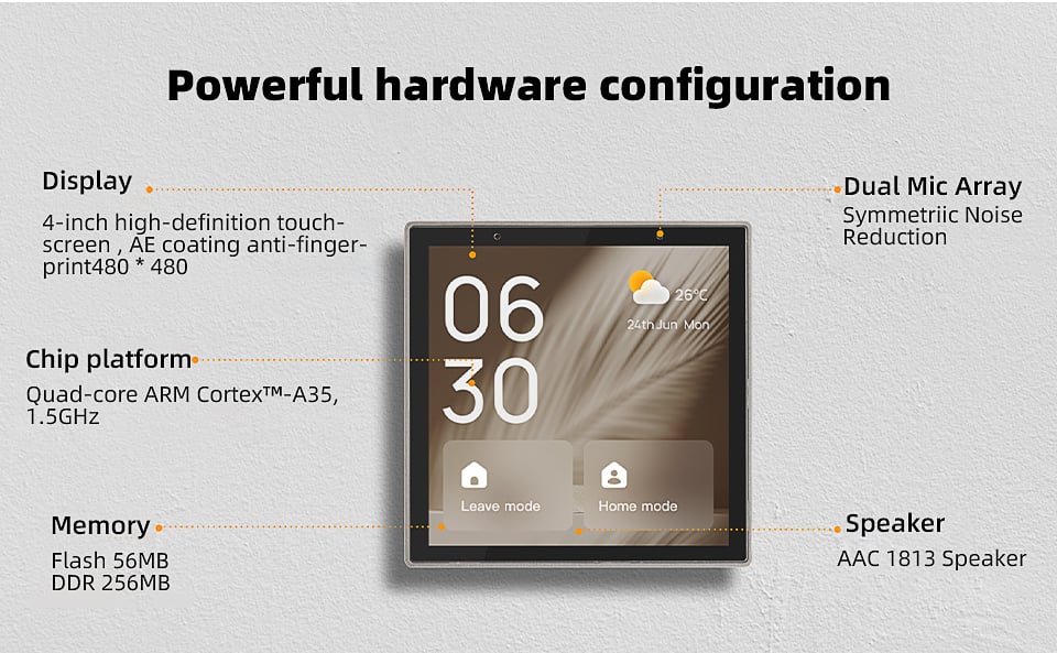 SIXWGH Smart Home Automation Touch Control Panel Hub - Compatible with WiFi, Zigbee, Bluetooth