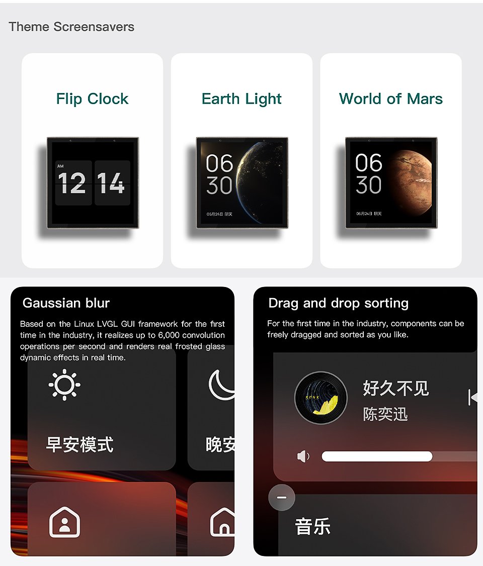 SIXWGH Smart Home Automation Touch Control Panel Hub - Compatible with WiFi, Zigbee, Bluetooth