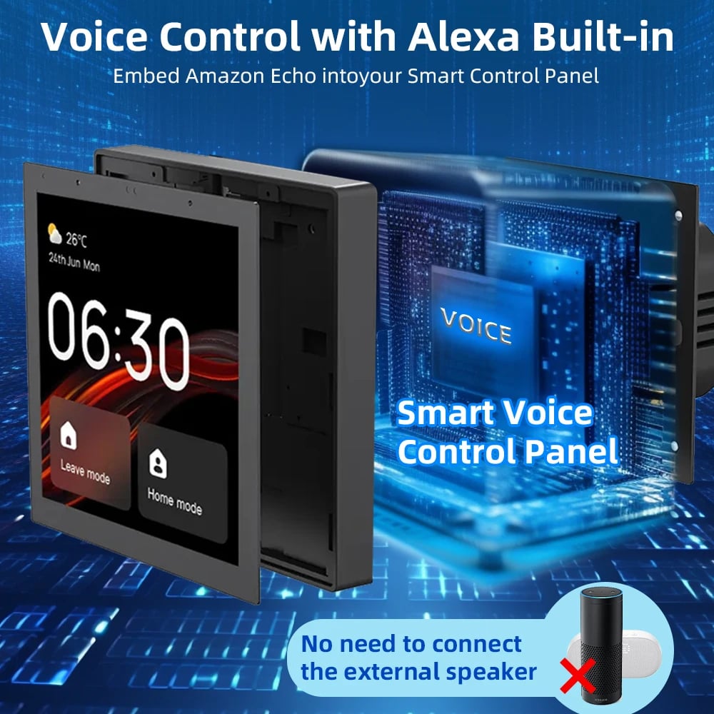 SIXWGH Smart Home Automation Touch Control Panel Hub - Compatible with WiFi, Zigbee, Bluetooth