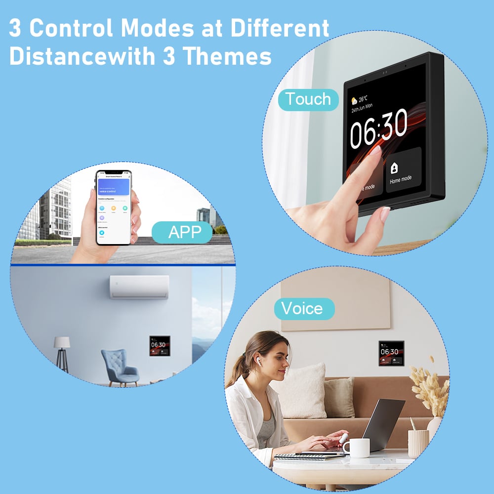 SIXWGH Smart Home Automation Touch Control Panel Hub - Compatible with WiFi, Zigbee, Bluetooth