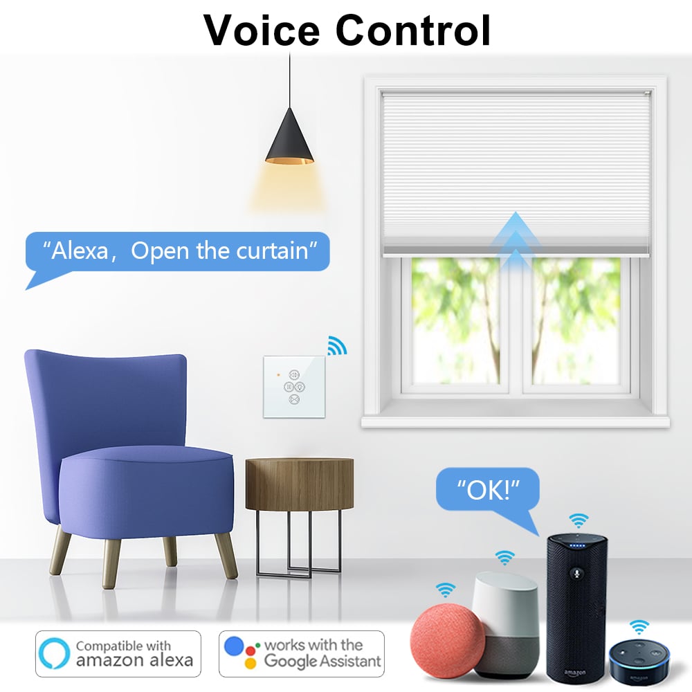 WiFi Curtain Light Switch for Roller Shutter Blinds App Remote Control Google Home Alexa