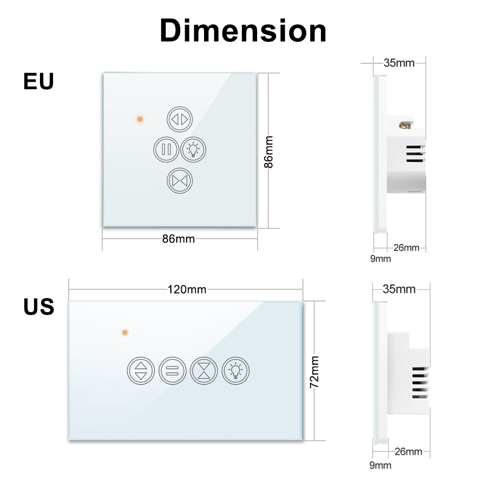 WiFi Curtain Light Switch for Roller Shutter Blinds App Remote Control Google Home Alexa