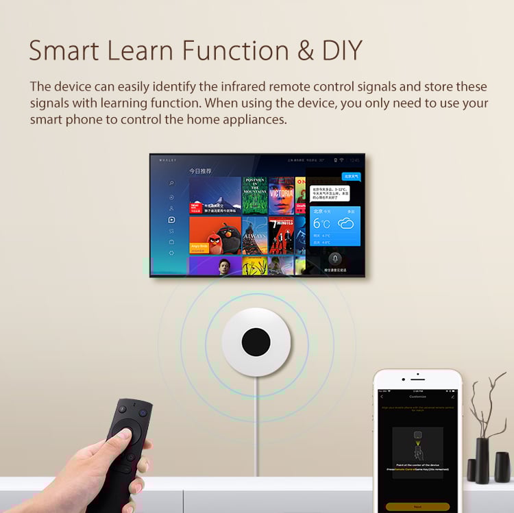 WiFi Smart Universal IR Remote Controller - APP Remote Control, Works With Alexa and Google Home