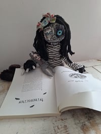 Image 1 of Little Sister Skull Doll. Sculptured Skellington Art Doll. Collector. Unique. Custom Gothic Doll.