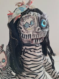 Image 5 of Little Sister Skull Doll. Sculptured Skellington Art Doll. Collector. Unique. Custom Gothic Doll.