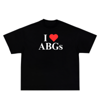 Image 1 of "I LOVE ABGs" BLACK TEE