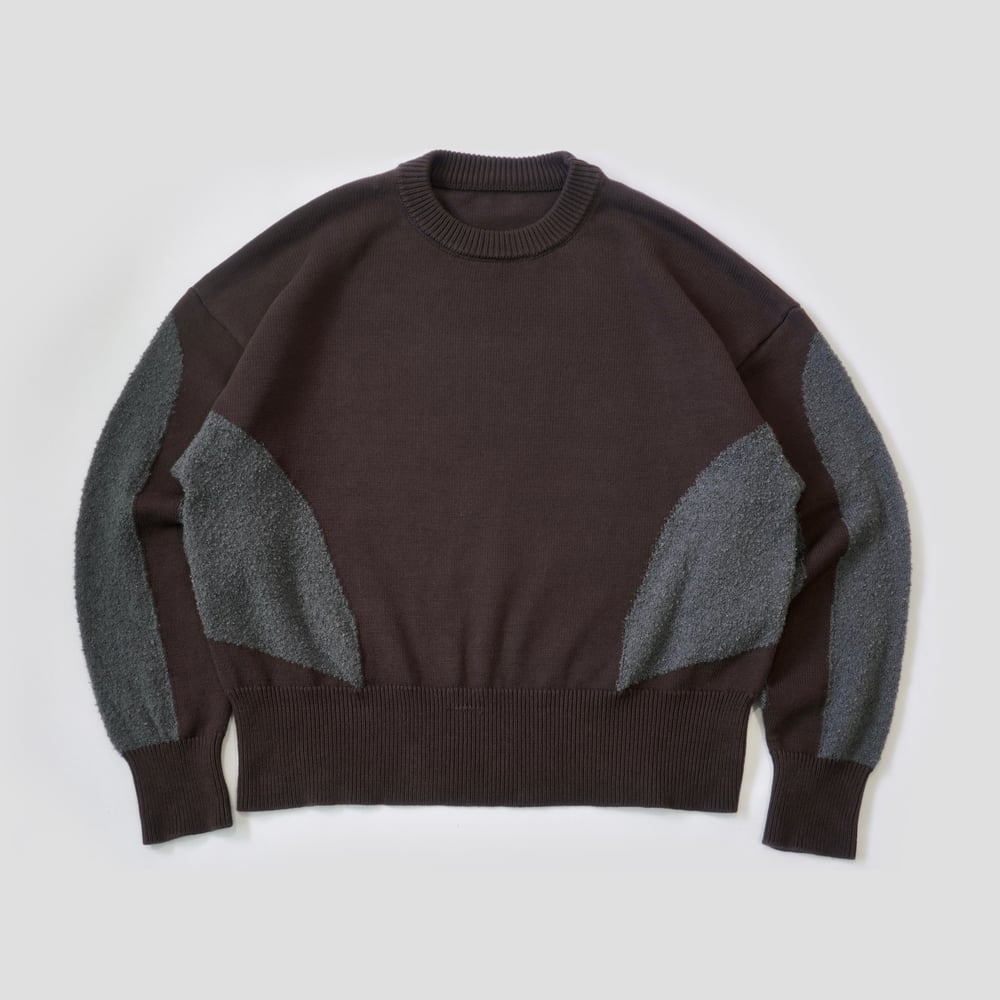 Image of CONTRAST KNIT SWEATER (WALNUT GREY)