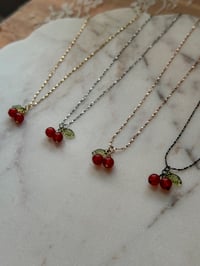 Image 2 of Carnelian Cherry Necklace
