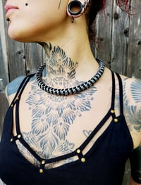 Image 1 of Black and white snake neklace