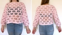 Image 2 of Sakura Sweater with 3/4 Sleeves, Size M/L