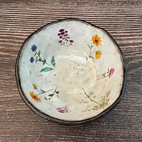 Image 8 of Black Clay Wildflowers Small Ceramic Dish