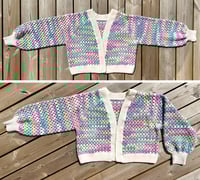 Image 4 of Colorful Granny Stitch Cropped Cardigan, Size M/L