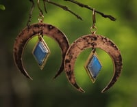 Image 1 of Crescent Opalite Earrings - Copper