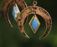 Image 2 of Crescent Opalite Earrings - Copper