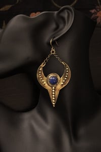 Image 3 of Egyptian Night Sky Earrings - Brass