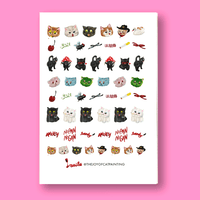 Image 1 of THE JOY OF CAT PAINTING 3D GEL NAIL ART STICKERS SHEET