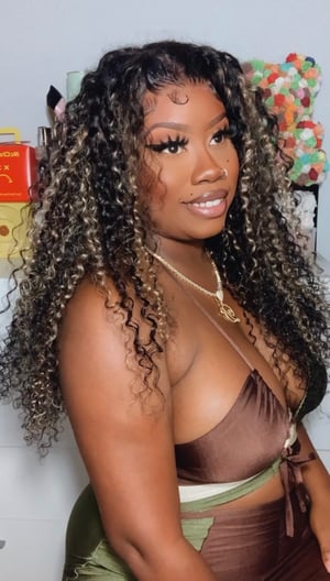 Image of Black & Blonde Jerry Curly 7x5” Closure Wig in 24”