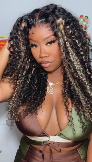 Image of Black & Blonde Jerry Curly 7x5” Closure Wig in 24”