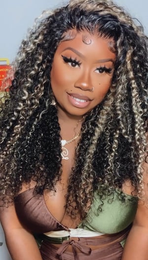 Image of Black & Blonde Jerry Curly 7x5” Closure Wig in 24”