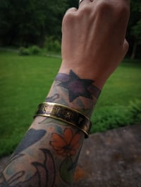 Image 3 of Brass Rune Cuff - size 7.5