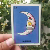 La Luna Calavera Loteria Vinyl Sticker